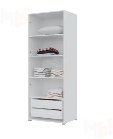 Шкаф Бостон 2-х створчатый 1000 с ящиками (белый)