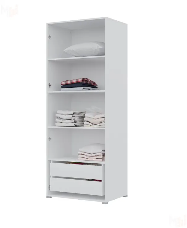 Шкаф Бостон 2-х створчатый 1000 с ящиками (белый)