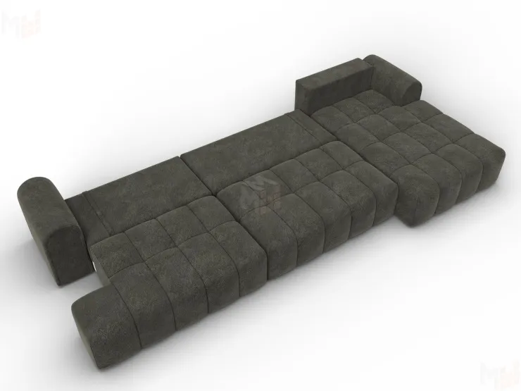 Диван угловой Лига-139 НПБ Лонг угол правый ( LAIM 10 темно-коричневый/ LAIM 14 терракотовый )