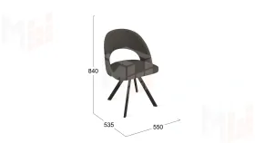 Стул Гэтсби К2 Черный муар, Велюр Confetti Stone