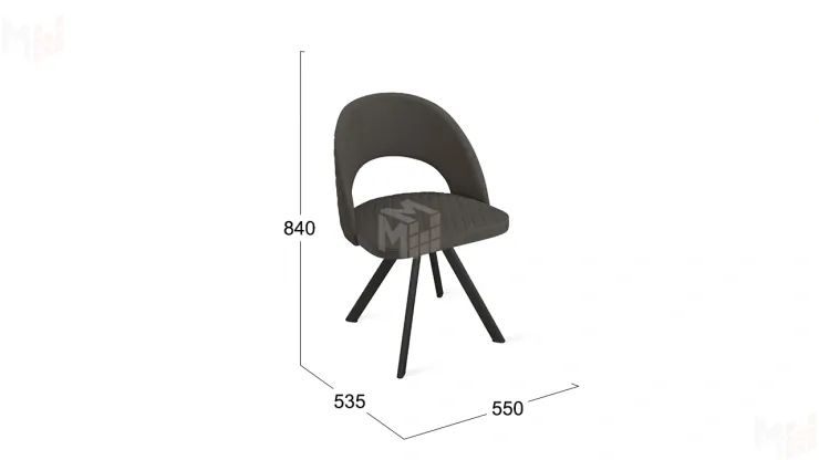 Стул Гэтсби К2 Черный муар, Велюр Confetti Stone