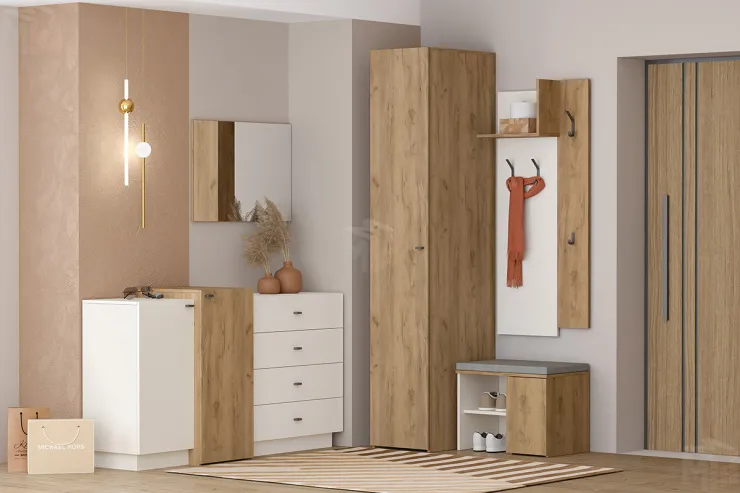 Прихожая МС Квадро Миндаль набор 1