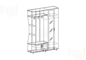 Прихожая Лика-1 крафт серый/кашемир