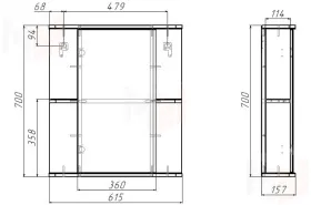Шкаф-зеркало Норма 2-60 левый/правый Айсберг