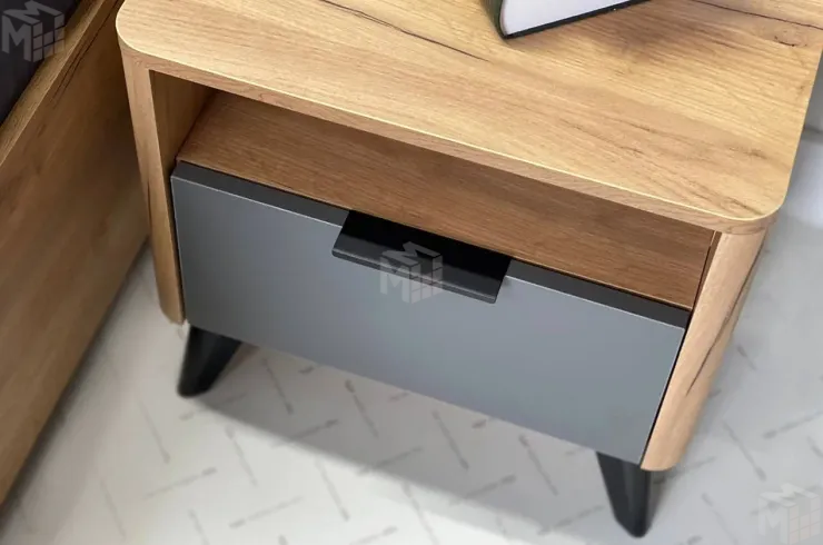 Тумба Адам  прикроватная дуб крафт золотой/графит