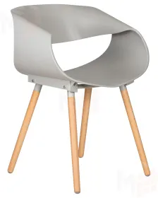 Стул обеденный DOBRIN ALIEN (ножки светлый бук, цвет светло-серый (GR-01))