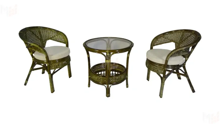 Комплект мебели из ротанга "Пеланги дуэт": два кресла и круглый столик  02/15