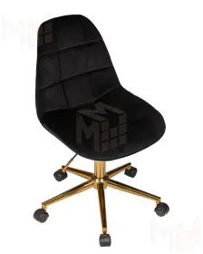 Офисное кресло для персонала DOBRIN MONTY GOLD (чёрный велюр (MJ9-101))