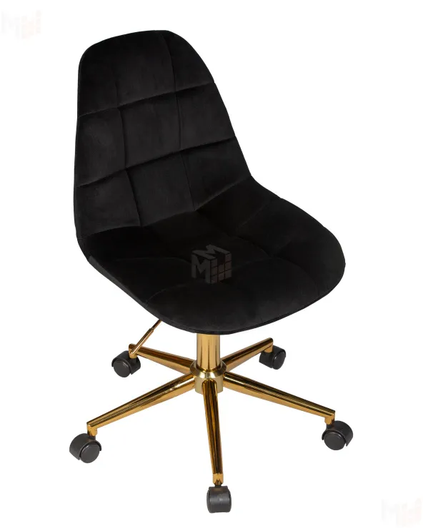 Офисное кресло для персонала DOBRIN MONTY GOLD (чёрный велюр (MJ9-101))
