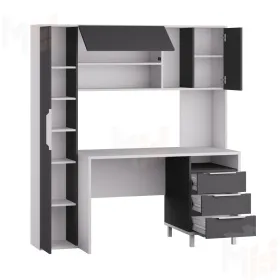 Стол рабочий Комфорт 12.95 N Белый премиум, Серый Шифер