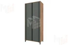 Шкаф 2-х дверный Богемия Дуб барокко/Зелёный