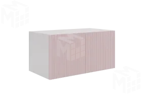Антресоль двухдверная  Зефир 118.01  белое дерево/пудра розовая (эмаль)