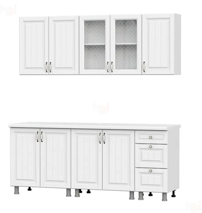 Кухонный гарнитур Прованс (2,0м) (МДФ) (без столешниц) Белый 