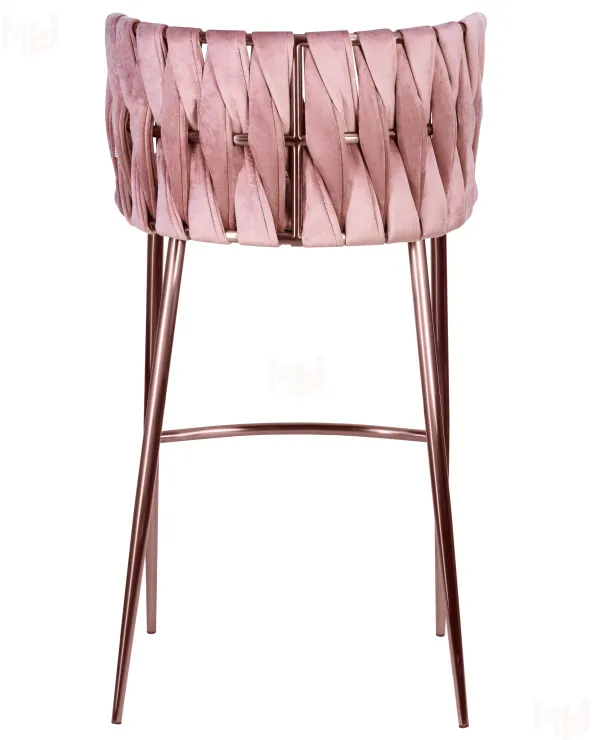 Стул барный DOBRIN EMMA ROSE GOLD (розовый велюр (VF-10))