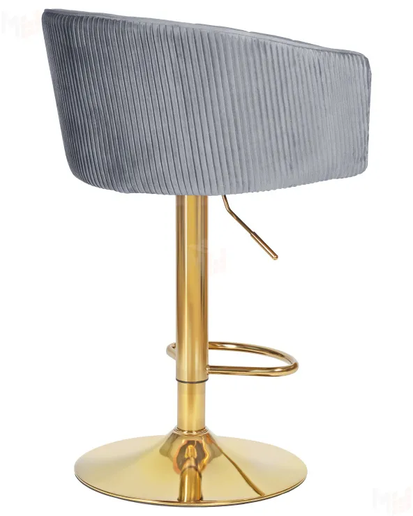 Стул барный DOBRIN DARCY GOLD (серый велюр (1922-19))