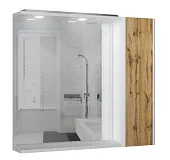 Шкаф-зеркало Uno 80 Дуб вотан Эл. левый/правый Домино 