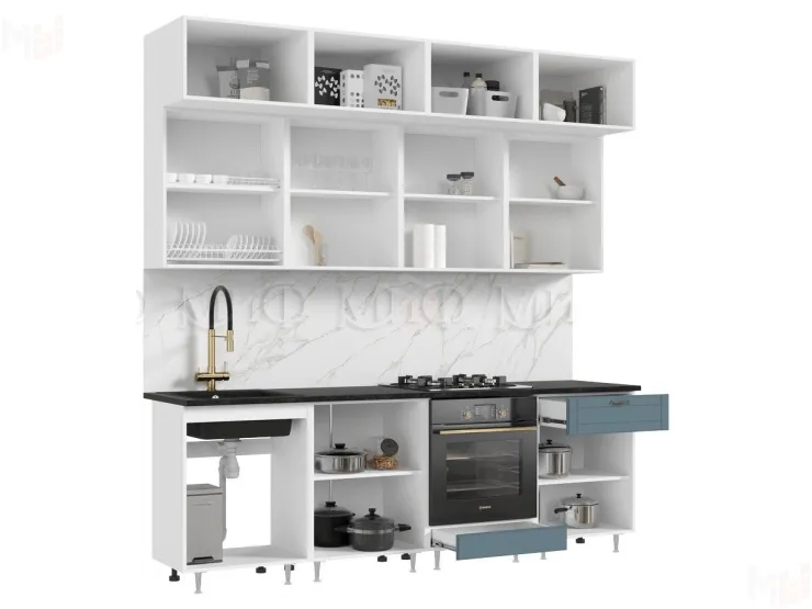 Кухня Престиж 2,4 Браш блю