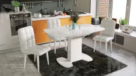 Стол обеденный Портофино - СМ(ТД)-105.02.11(1) Белый глянец, Стекло белое