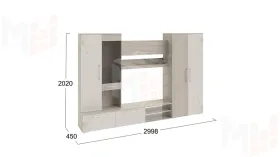 Стенка Мишель Ясень шимо, Сатин матовый