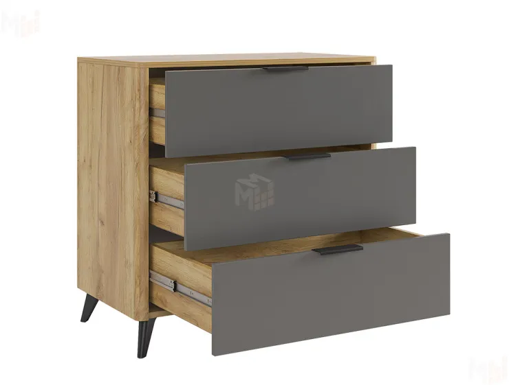 Комод Адам дуб крафт золотой/графит