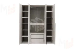 Шкаф 4-х створчатый Николь 24 Кашемир/Черный