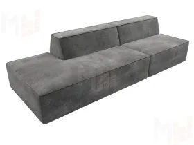 Диван прямой модульный Монс Модерн левый ( TOWER 10 серый )