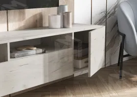 Тумба ТВ Сити (дуб крафт белый)