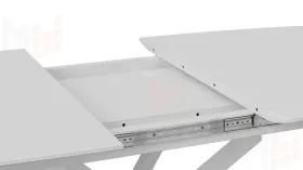 Стол обеденный раздвижной Манхеттен Т1 Белый муар, Стекло матовое белое