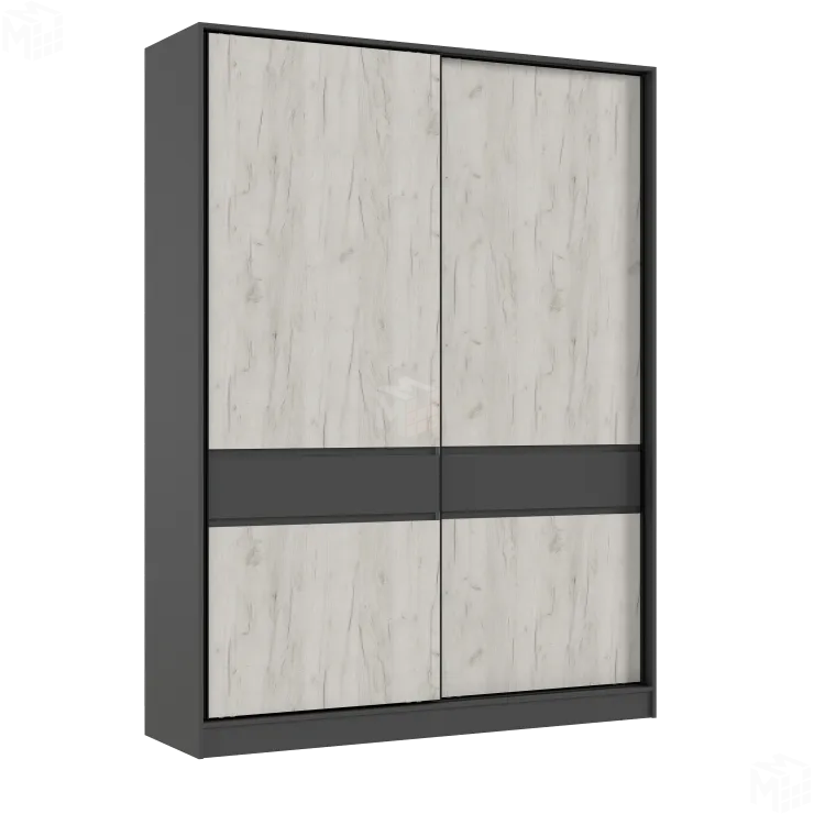 Шкаф-купе Роджина (графит/дуб крафт белый)