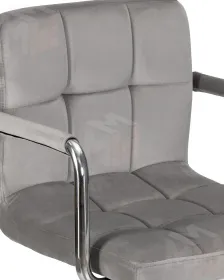 Стул барный DOBRIN KRUGER ARM (серый велюр (MJ9-75))
