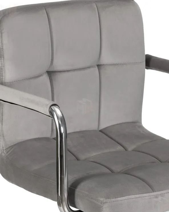 Стул барный DOBRIN KRUGER ARM (серый велюр (MJ9-75))