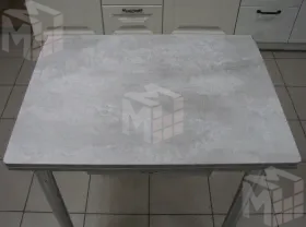 Стол Ломберный поворотно-раскладной с ящиком 780х580 (цемент светлый) ножки хром