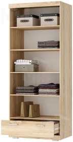 Шкаф СОНАТА ШС-900 с полками Дуб Сонома-Белый глянец