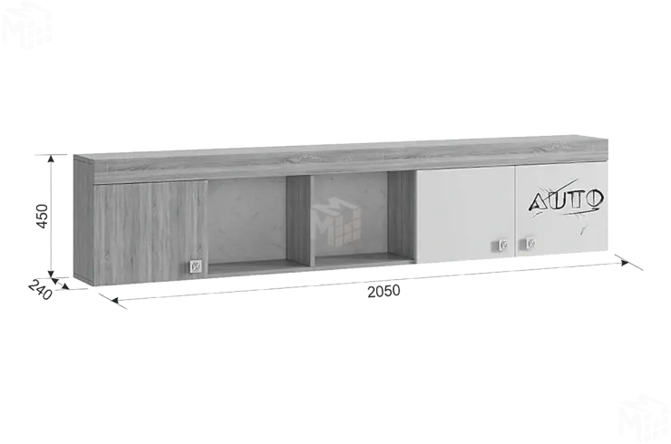 Полка Форсаж дуб крафт золотой/белый