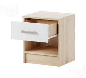 Тумба прикроватная  Беатрис Дуб  Сонома-Белый глянец