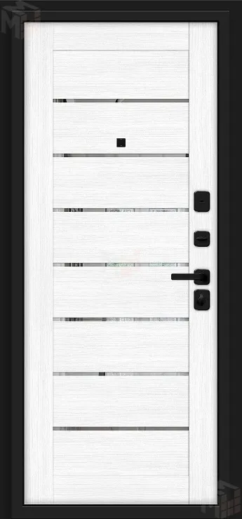 Входная металлическая дверь Прайд Total Black/Snow Melinga