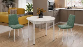 Стол обеденный раздвижной Терра Белый, Белый матовый