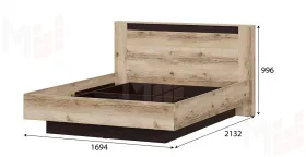 Кровать Прага двойная №3 (универсальная 1.6х2.0 Страйп) Серия 3 