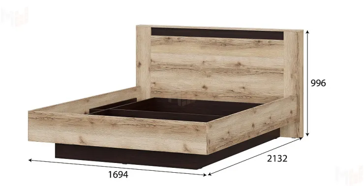 Кровать Прага двойная №3 (универсальная 1.6х2.0 Страйп) Серия 3 