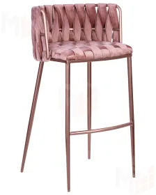 Стул барный DOBRIN EMMA ROSE GOLD (розовый велюр (VF-10))