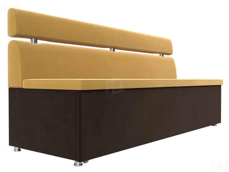 Кухонный прямой диван Классик (Желтый\коричневый)