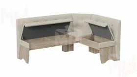 Кухонный уголок Барселона Дуб Сонома трюфель, Микровелюр Duna Brilliant