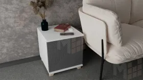 Тумба прикроватная Копенгаген со створкой (белый/серый графит)