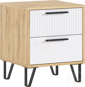 Тумба прикроватная Флэш (дуб крафт/браш вайт) 2 шт