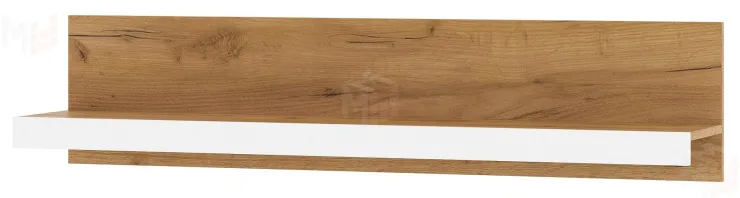 Полка навесная  ГРЕТТА  Дуб Крафт золотой - Белый