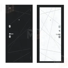 Входная металлическая дверь Граффити-5 Букле черное/Snow Art