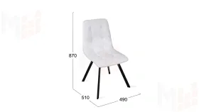 Стул Бруно (паук Т2) Черный муар матовый, Кожзам Белый