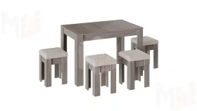 Обеденная группа Ганновер - ГН №2 Дуб Сонома трюфель, Рогожка Capri Бежевая