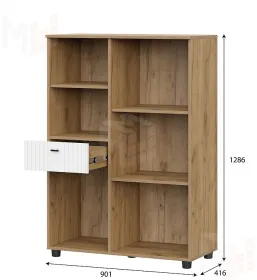 Тумба многофункциональная Милан Дуб Золотой/Белый Матовый