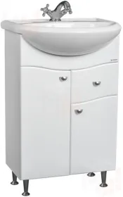 Тумба под умывальник Домино Уют 55 Волна с верхним ящиком В1 Айсберг